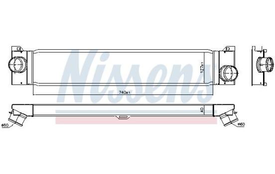 Intercooler, échangeur 96624 Nissens, Image 2