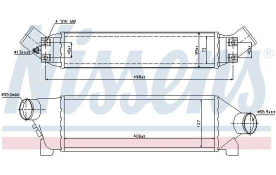 Intercooler, échangeur 96642 Nissens, Image 2