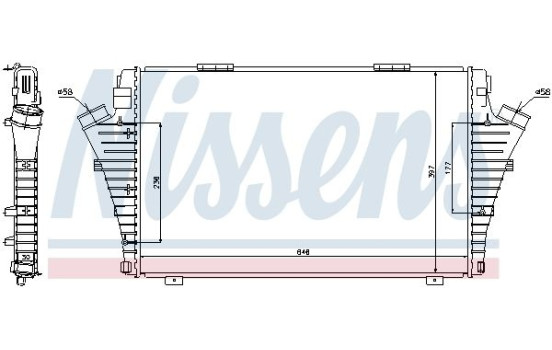 Intercooler, échangeur 96646 Nissens, Image 2