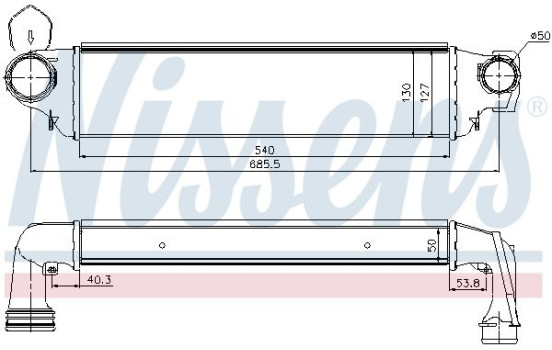 Intercooler, échangeur 96654 Nissens, Image 2