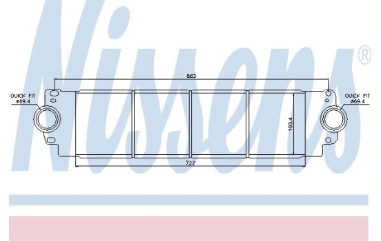 Intercooler, échangeur 96683 Nissens, Image 2