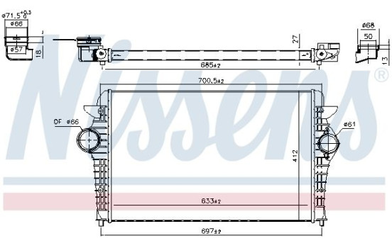 Intercooler, échangeur 96692 Nissens, Image 2