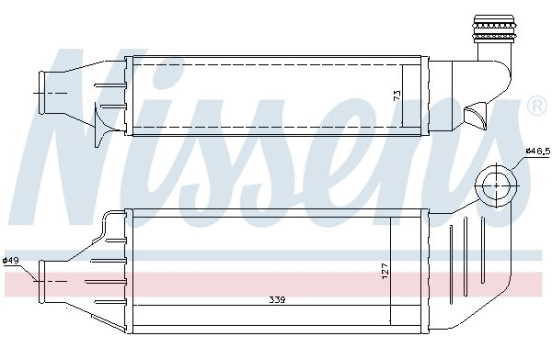 Intercooler, échangeur 96694 Nissens, Image 2