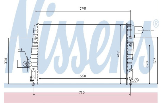 Intercooler, échangeur 96706 Nissens