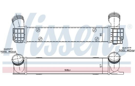 Intercooler, échangeur 96725 Nissens, Image 3