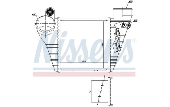 Intercooler, échangeur 96847 Nissens, Image 3