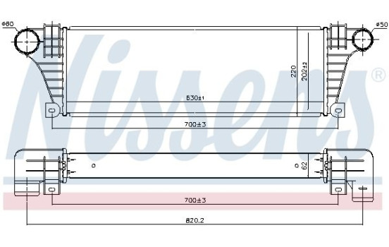 Intercooler, échangeur 96857 Nissens, Image 3