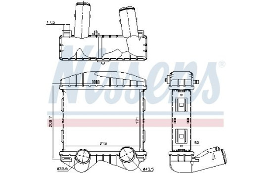 Intercooler, échangeur 96893 Nissens, Image 3