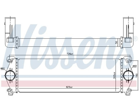Intercooler, échangeur 97071 Nissens