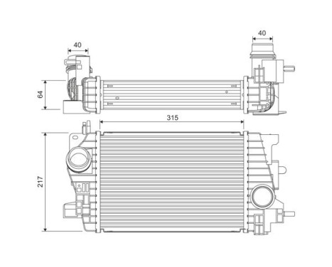 Intercooler, refroidisseur d'air de suralimentation 818537 Valeo