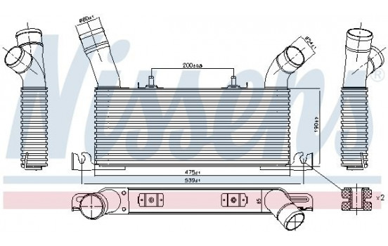 Intercooler, refroidisseur d'air de suralimentation 961006 Nissens