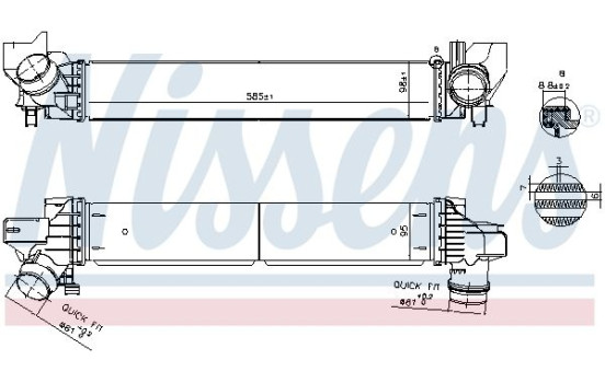 Intercooler, refroidisseur d'air de suralimentation 961269 Nissens