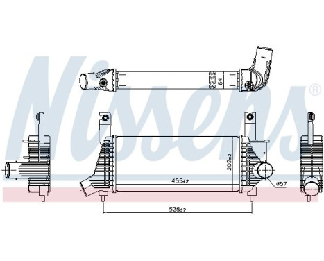 Intercooler, refroidisseur d'air de suralimentation 961593 Nissens