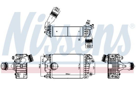 Intercooler, refroidisseur d'air de suralimentation 961602 Nissens
