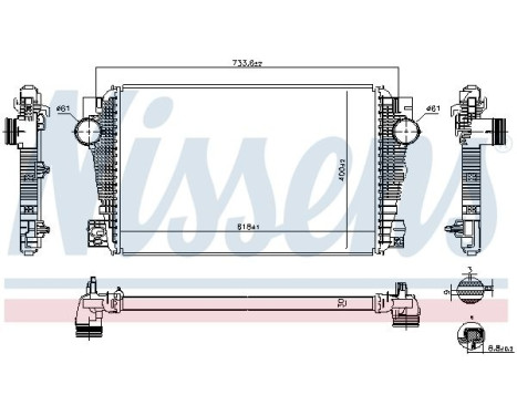 Intercooler, refroidisseur d'air de suralimentation 96258 Nissens