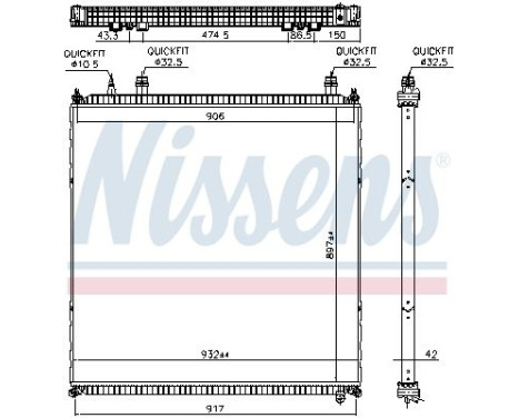 Radiateur basse température, intercooler 606764 Nissens