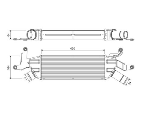 Refroidisseur intermédiaire, refroidisseur d'air de suralimentation 818370 Valeo