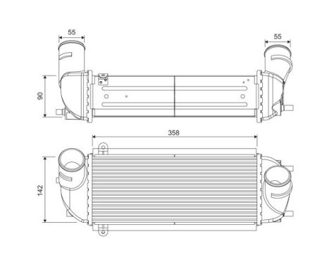 Refroidisseur intermédiaire, refroidisseur d'air de suralimentation 818688 Valeo