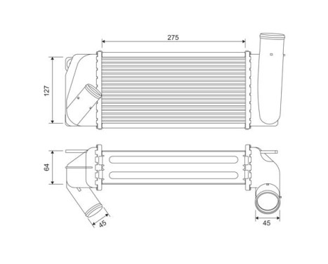 Refroidisseur intermédiaire, refroidisseur d'air de suralimentation 822905 Valeo
