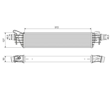 Refroidisseur intermédiaire, refroidisseur d'air de suralimentation 822909 Valeo