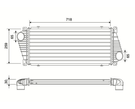 Refroidisseur intermédiaire, refroidisseur d'air de suralimentation 822937 Valeo