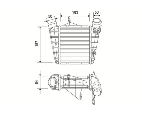 Refroidisseur intermédiaire, refroidisseur d'air de suralimentation 822943 Valeo
