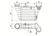 Refroidisseur intermédiaire, refroidisseur d'air de suralimentation 822954 Valeo