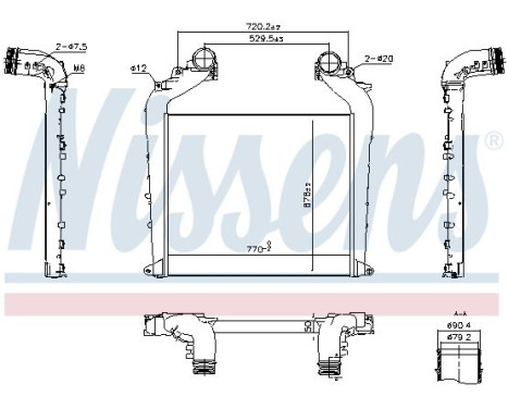 Refroidisseur intermédiaire, refroidisseur d'air de suralimentation 961323 Nissens
