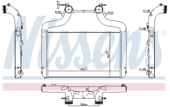 Refroidisseur intermédiaire, refroidisseur d'air de suralimentation 961347 Nissens