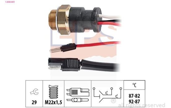 Interrupteur de température, ventilateur de radiateur Made in Italy - OE Equivalent 1.850.601 EPS Facet