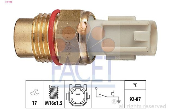 Interrupteur de température, ventilateur de radiateur Made in Italy - OE Equivalent 7.5198 Facet