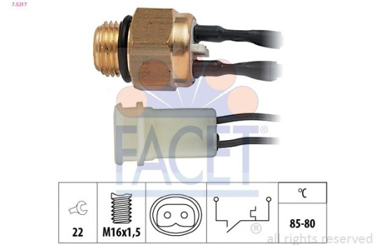 Interrupteur de température, ventilateur de radiateur Made in Italy - OE Equivalent 7.5217 Facet