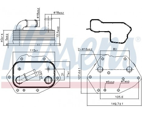 Radiateur d'huile 90808 Nissens