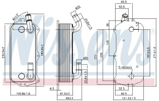Radiateur d'huile 90916 Nissens