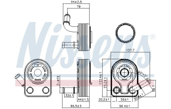 Radiateur d'huile 90970 Nissens
