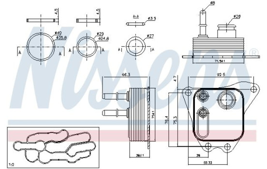 Radiateur d'huile 91122 Nissens