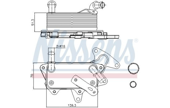 Radiateur d'huile de boîte automatique 90748 Nissens