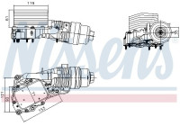 Refroidisseur d'huile, huile moteur 91400 Nissens