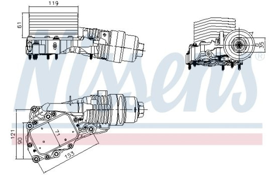 Refroidisseur d'huile, huile moteur 91400 Nissens