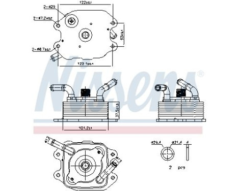 Refroidisseur d'huile, huile moteur 91440 Nissens