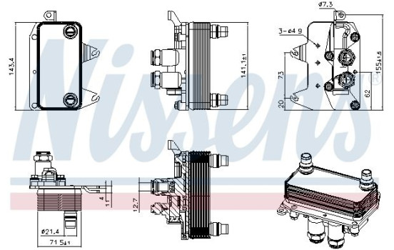 Refroidisseur d'huile, transmission automatique 91411 Nissens, Image 5