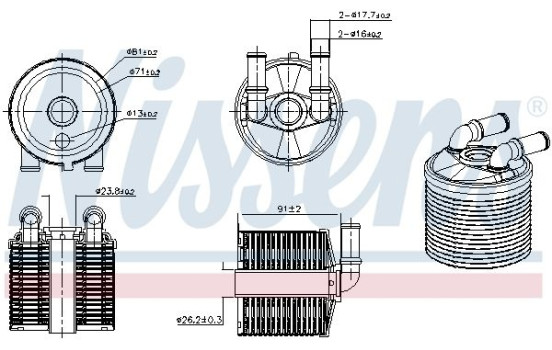 Refroidisseur d'huile, transmission automatique 91506 Nissens