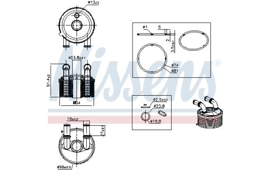 Refroidisseur d'huile, transmission automatique 91507 Nissens