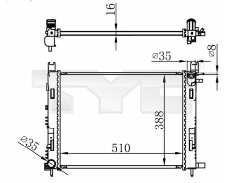 Radiateur 728-0063 TYC