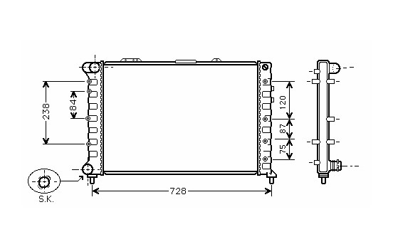 Radiateur, refroidissement du moteur 01002079 International Radiators