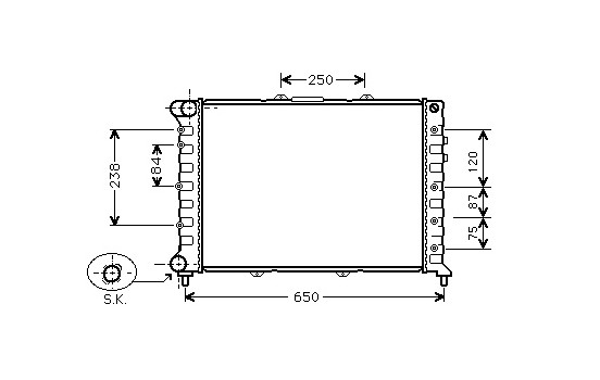 Radiateur, refroidissement du moteur 01002114 International Radiators