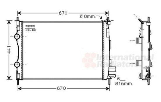 Radiateur, refroidissement du moteur 13002361 Van Wezel, Image 2