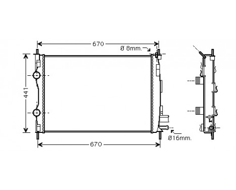 Radiateur, refroidissement du moteur 13002361 Van Wezel