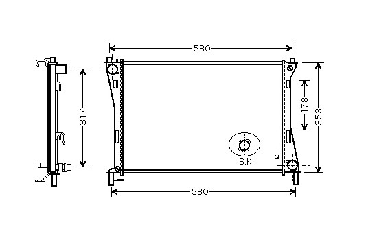 Radiateur, refroidissement du moteur 18002325 International Radiators, Image 2
