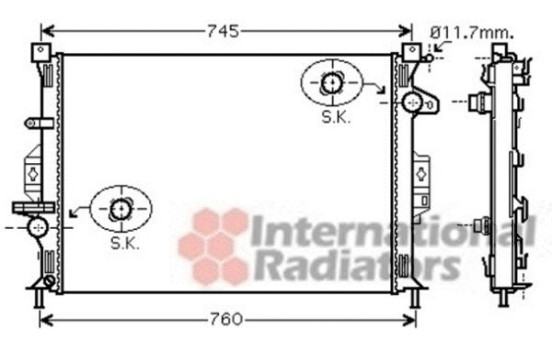 Radiateur, refroidissement du moteur 18002422 Van Wezel, Image 2